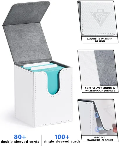 Miniatura 3 de Caja de almacenamiento de cartas ZLCA para MTG Yugioh TCG, caja de almacenamiento de cartas con divisores para más de 100 cartas con fundas, estuche