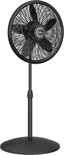 Miniatura 5 de Lasko Pedestal oscilante y ventiladores de soporte, blanco de 16 pulgadas y negro de 18 pulgadas