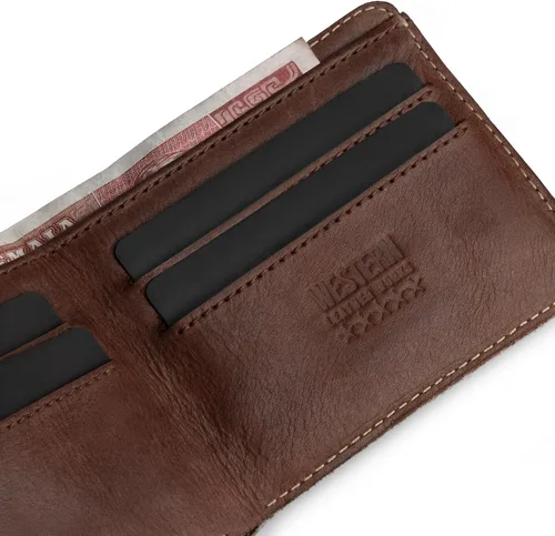 Miniatura 4 de Cartera clásica, tarjeta de visita y soporte para dinero, organizador de bolsillo compacto, estilo vaquero, cuero de grano completo, hecho a mano