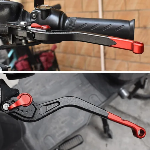 Miniatura 5 de ESPEEDMTC para Bajaj Pulsar RS200 NS200 2015-2024 Aleación de aluminio modificada CNC Accesorios de palanca de embrague de freno de tamaño largo Oro