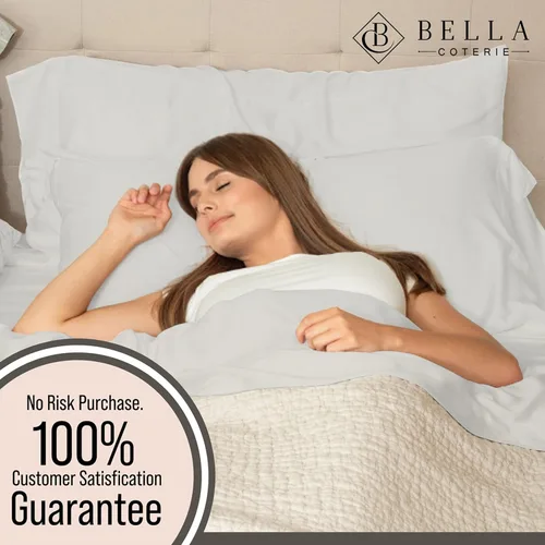 Miniatura 5 de Bella Coterie Juego de Sábanas de Viscosa de Bambú de Lujo Tamaño Queen 100% Cultivado Orgánicamente Ultra Suave Refrescante para Personas que