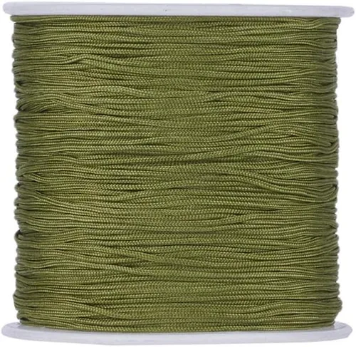 Miniatura 17 de Cordón de nailon trenzado de 150 yardas, cuerda roja de 0.020 in para pulsera, hilo de cuentas de nailon para collar Kumihimo, joyas, borlas