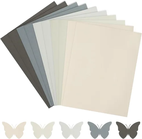 Whaline 50 hojas de papel de cartulina de 8.5 x 11 pulgadas, colores negro y gris surtidos, para manualidades temáticas de Halloween, álbum de