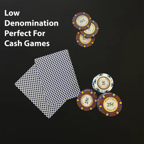 Miniatura 4 de Juego de fichas de póquer Monte Carlo de 500 piezas de baja denominación – 0.49 oz de arcilla pesada grado casino pequeñas estacas Monte Carlo Poker