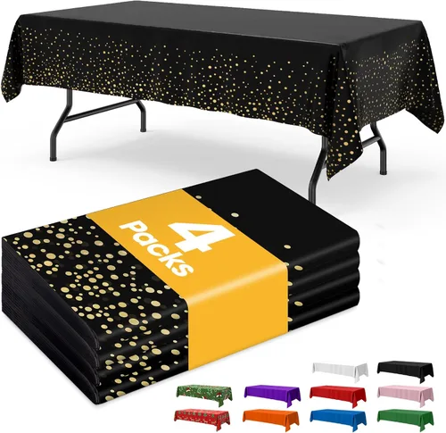 Miniatura 36 de Niuara Mantel de bandera estadounidense, paquete de 4 manteles patrióticos desechables de 54 x 108 pulgadas para mesas de 6 pies, decoraciones del 4