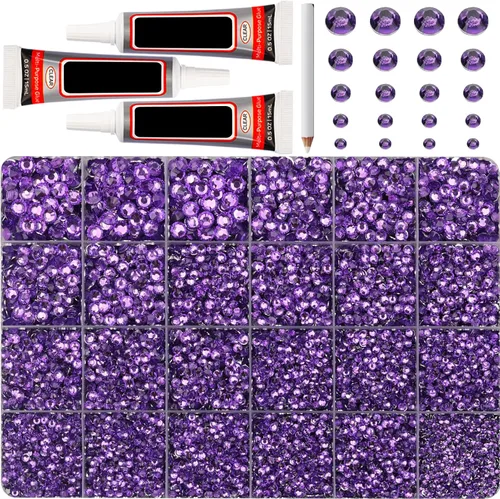 Miniatura 8 de Pegamento para Gemas b7000 con 7500 Piezas de Diamantes de Imitación Rojos para Manualidades, Ropa, Tela, Cristales de Parte Plana para Zapatos