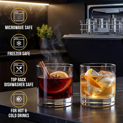 Miniatura 5 de Bravario Vasos irrompibles de plástico Tritan para whisky, rocas dobles inastillables, aptos para lavavajillas, sin BPA, perfectos para cóctel