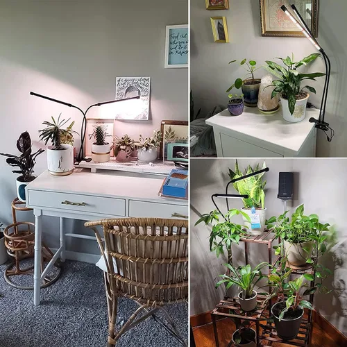 Miniatura 7 de wolezek Luces de cultivo para plantas de interior, 6000 K, 40 luces LED de espectro completo para plantas de interior, lámpara de cultivo blanca