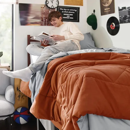Miniatura 11 de Bedsure Juego de edredón tamaño King – Ropa de cama reversible de 7 piezas verde bosque, juego de cama tamaño King para todas las estaciones, cama