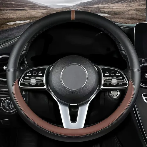 Funda antideslizante de cuero napa a la medida para volante de automóvil, funda antideslizante de cuero napa diseñada para accesorios interiores de