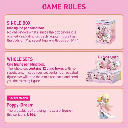 Miniatura 2 de POP MART Lil Peach Riot Sleepover Series Cajas Ciegas de Figuras, Figuras de Acción de Diseño Aleatorio, Juguetes Coleccionables para Decoración