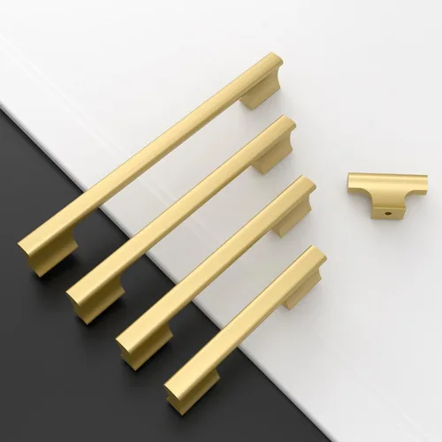 Miniatura 5 de Asidrama - Paquete de 10 manijas de gabinete de cocina color oro cepillado de 3 pulgadas (76mm), accesorios dorados para gabinetes de cocina