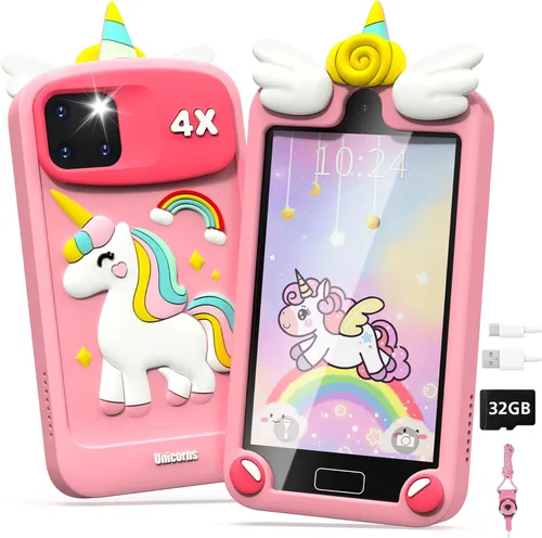 Teléfono inteligente para niños y niñas, regalos de cumpleaños para niñas de 3, 4, 5, 6, 7, 8, 9, 10 años, teléfono celular de juguete para niños