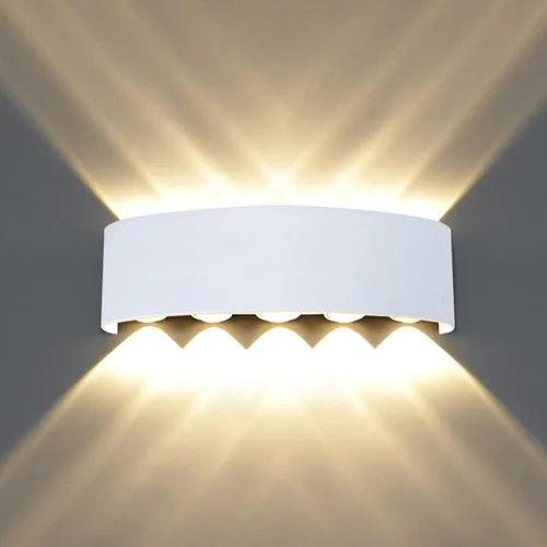 Miniatura 18 de Kawell Lámpara de pared moderna impermeable de 8 W, lámpara de pared LED de aluminio, para interiores y exteriores, para baño, dormitorio, pasillo