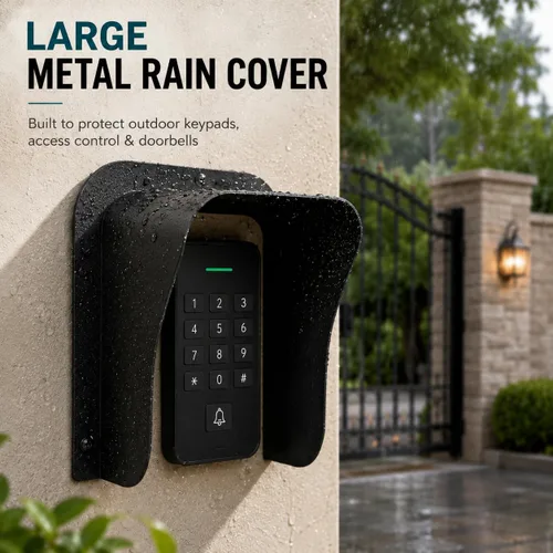 Miniatura 7 de Cubierta para timbre de puerta Ring impermeable, protector grande de timbre de metal, cubierta de control de acceso a prueba de lluvia, cubierta