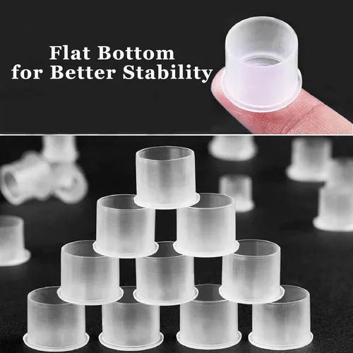 Miniatura 7 de Tapas de tinta para tatuajes – 300 tazas de tinta de tatuaje con base de tamaño mixto #11, tamaño pequeño #14, mediano #17, tapas grandes