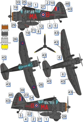 Miniatura 3 de Dora Wings DW72023 Westland Lysander Mk.III (SD) 1/72 Escala Avión Modelo de Plástico Kit