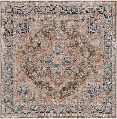 Miniatura 15 de SAFAVIEH Silverado Collection - Alfombra para pasillo, 2 x 8 pies, azul y óxido, diseño vintage envejecido, no desprende pelusa y de fácil cuidado