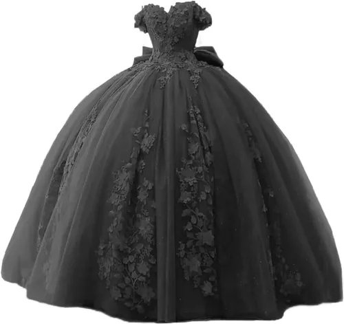TRHTX Vestidos de quinceañera con cuentas de encaje 2025 hinchados con hombros descubiertos dulces 16 vestidos de flores de tul vestido de membrillo