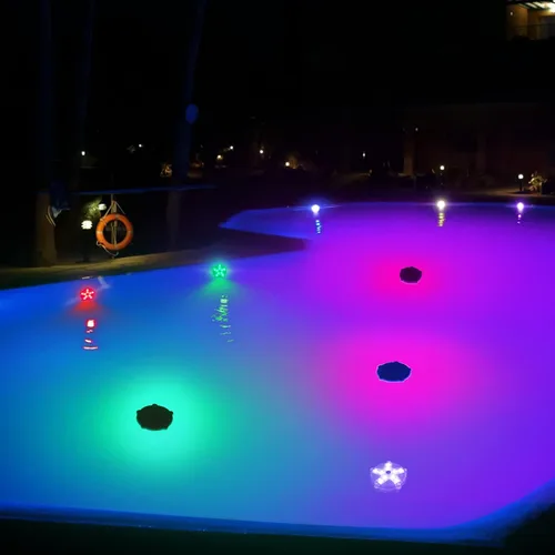 Miniatura 2 de Luces flotantes para piscina, luces magnéticas impermeables que cambian de color, luces de piscina alimentadas por pilas que flotan, estrellas