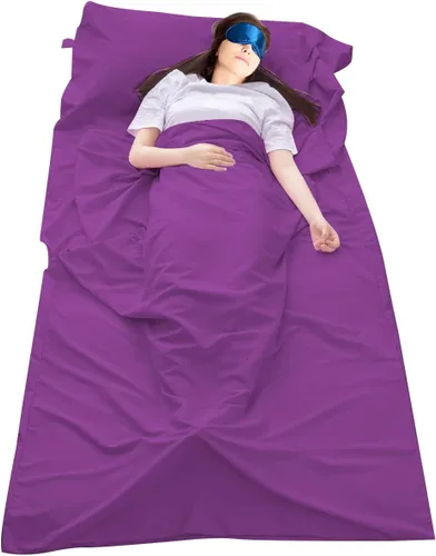Miniatura 18 de Sleeping Bag Liner Camping Travel Home Bed Sheet Lightweight Breathable Hotel Compact Sacks