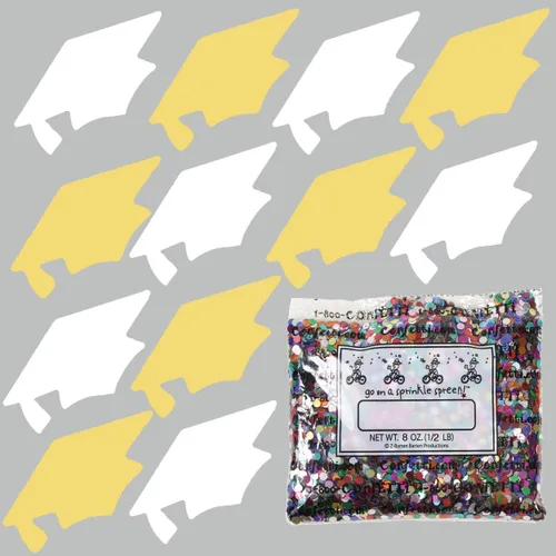 Miniatura 90 de Confetti Grad Cap Negro, Azul Marino Combo - 2 bolsas de media onza (1 oz)