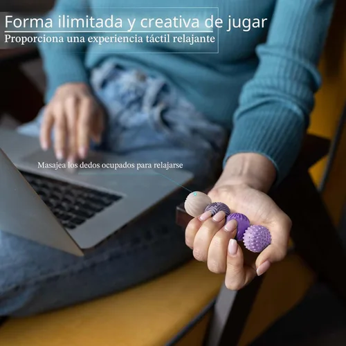 Miniatura 4 de luckdoor Bolas Magnéticas de Silicona Juguetes Fidget para Adultos y Adolescentes, 4PCS Juguetes Sensoriales para Aliviar el Estrés para Autismo