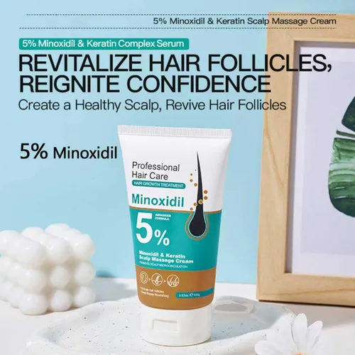 Miniatura 5 de Crema hidratante de cuero cabelludo de minoxidil al 5%, crema de masaje de cuero cabelludo de minoxidil para el crecimiento del cabello con péptido
