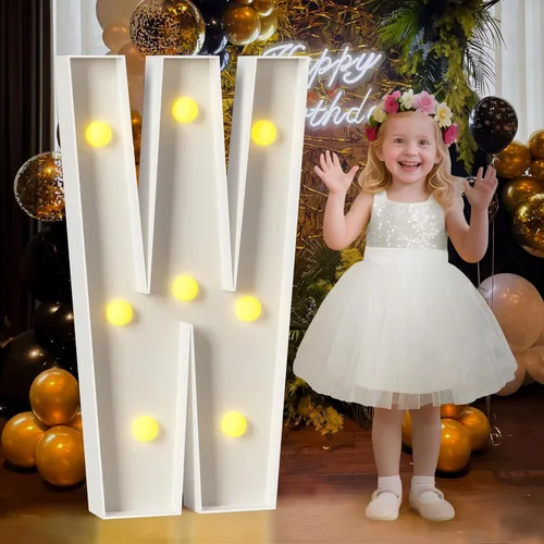 Miniatura 17 de Mixifox Letras V de marquesina de 3 pies, letras grandes iluminadas de 3 pies de alto con luces, letra grande para boda, compromiso, graduación