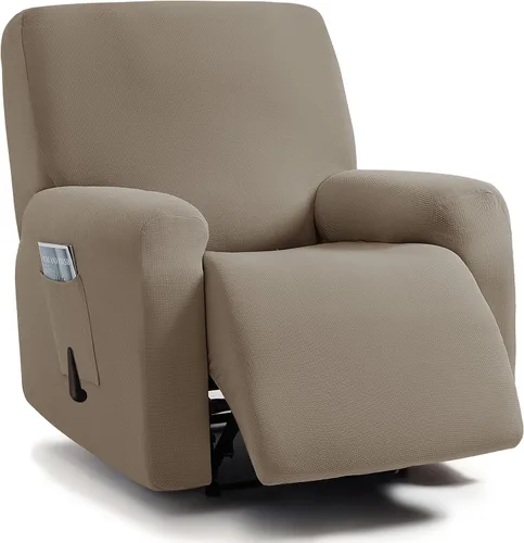 Miniatura 26 de ULTICOR - Juego de 8 fundas para sofá reclinable de jacquard, fundas elásticas para sofá reclinable para 3 cojines, fundas gruesas, suaves y Gris