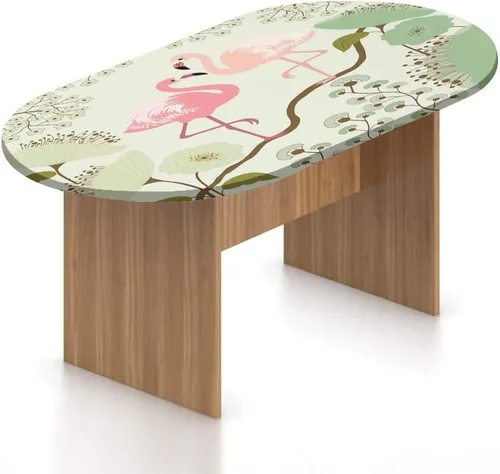 Miniatura 20 de XISUNYA Mantel ovalado ajustable, mantel de poliéster elástico de pavo real, mantel ajustable con estampado de flor de primavera japonesa, se adapta