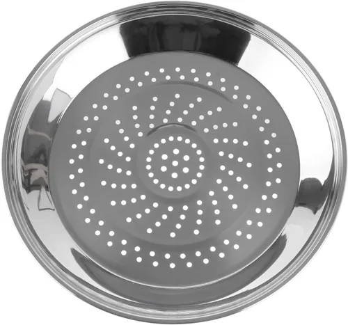 Yardwe Plato para cocinar al vapor de acero inoxidable con agujeros, estante de 13.4 in para cocinar, perfecto para albóndigas, tamales y verduras
