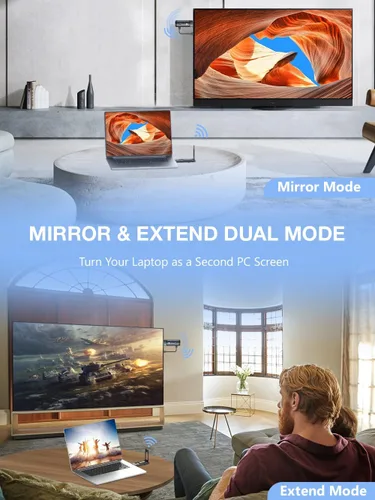 Miniatura 6 de AIMIBO Transmisor y receptor HDMI inalámbrico, actualizado 2026, 4K/1080P, 5.8G/2.4G, hasta 8TXs, 328 pies, Plug and Play, video y audio fundido