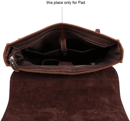 Miniatura 3 de Ztimi Men's Handbag Leather Tote Shoulder Bag Leather Briefcase