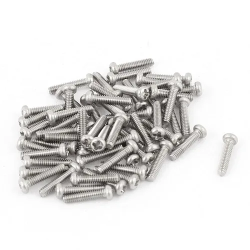 Miniatura 18 de uxcell Tornillos Phillips de cabeza cruzada de acero inoxidable 304 M2 x 0.118 in 60pcs
