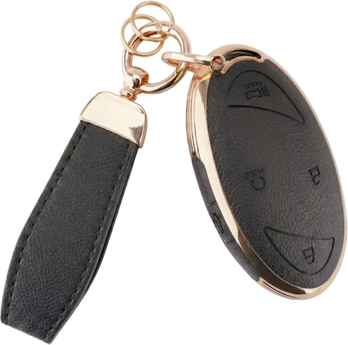 EKALA Funda para llavero Hyundai, funda de TPU suave para llavero con llavero de cuero para Hyundai Loniq 6 Grandeur GN7 KONA Elanrtra Santa Fe
