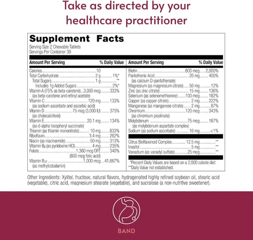 Miniatura 4 de Bariatric Advantage Multivitamínico esencial sin hierro - 200 DV de nutrientes clave - Soporte de minerales traza* - Multivitaminas para pacientes