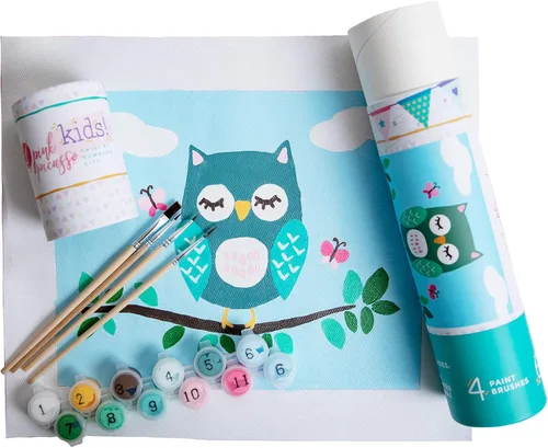 Pink Picasso Kits de pintura por números para niños de 5 a 12 años | Juego de pintura para niños principiantes de 8 x 10 pulgadas, kit de pintura de