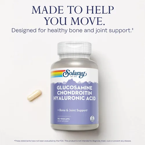 Miniatura 5 de SOLARAY Glucosamina Condroitina y Ácido Hialurónico, 1500mg/1000mg/20mg 90 Cápsulas