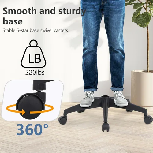 Miniatura 6 de PayLessHere Silla ergonómica de dibujo, silla de oficina alta ajustable con soporte lumbar, respaldo de malla, brazos abatibles para oficina, Negro
