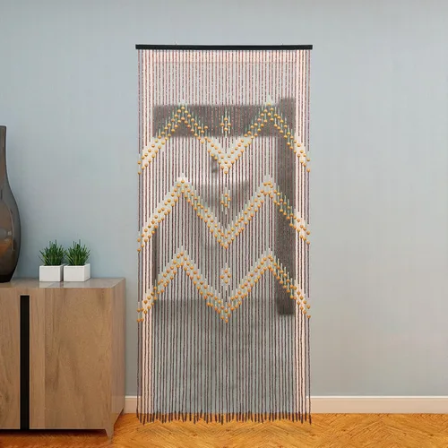 Miniatura 8 de Cortina de madera de bambú natural con cuentas de 52 hebras de madera para colgar, divisor decorativo hecho a mano, bohemio, de madera, para puerta