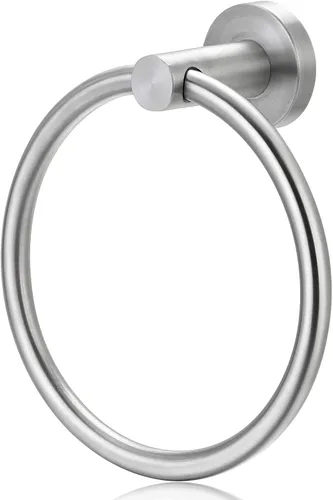 Bahroom Towel Ring Acero inoxidable SUS 304,Soporte de toalla de mano circular,Toallero redondo mate Soporte de pared Toallero de montaje en pared