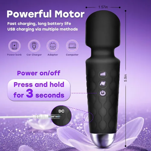 Miniatura 2 de SGWGSMD] Mini masajeador multifrecuencia portátil inalámbrico para hombro, cuello y espalda - Alivia la fatiga - Recargable con batería de larga