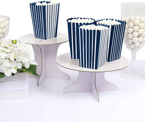Miniatura 3 de Big Dot of Happiness Navy Stripes - Cajas de palomitas de maíz simples para recuerdos de fiesta, juego de 12 marino