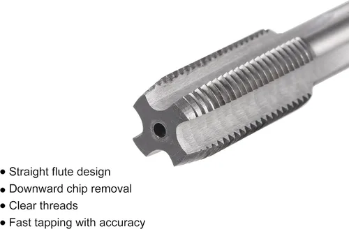 Miniatura 3 de uxcell Macho de roscar para fresado de roscas 1/2"-20 UNF, máquina de mano izquierda HSS (acero de alta velocidad) 6542 sin recubrimiento 4 flautas