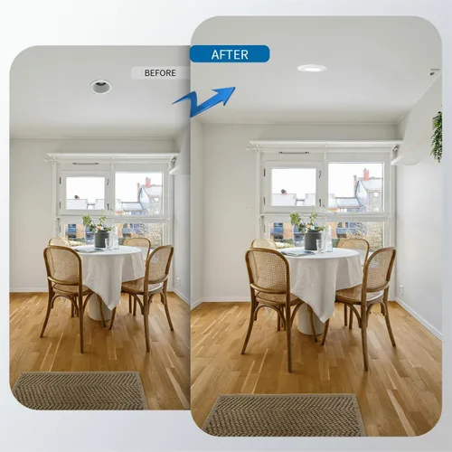 Miniatura 6 de Jolux Luz LED ajustable de 4 pulgadas 5CCT para remodelación, 2700K-5000K CCT seleccionable, 6W = 40W 500LM, base E26 regulable, borde biselado