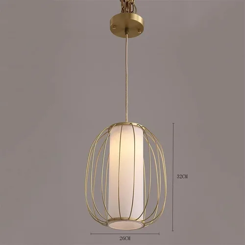 Miniatura 4 de Genérico Araña moderna, Pendant Lights Single Head Japanese Style Light - Aisle Chandelier Study Copper Ceiling Fitting Fixtures Lighting V-intage