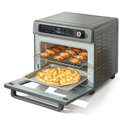 Miniatura 10 de VEVOR Horno tostador con freidora de aire, 28L/29.6 cuartos de galón, gran capacidad, horno de convección funcional 13 en 1, horno tostador de 2