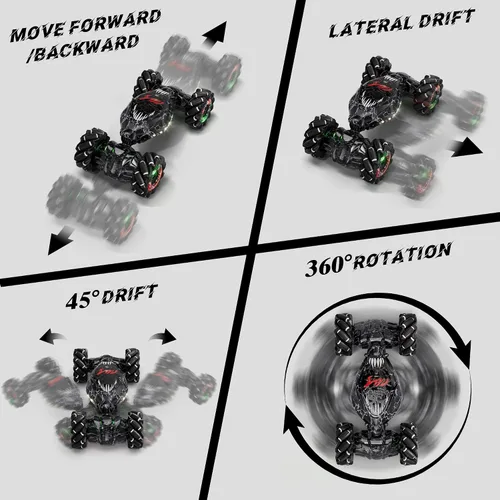Miniatura 6 de Terucle Coche de control remoto, 2.4Ghz 4WD con detección de gestos de gravedad, Monster Stunt Twist Truck Juguetes para niños y niñas de 5 a 7