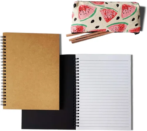 Miniatura 6 de Twinkle Cuadernos en espiral, cuadernos en blanco, papel grueso, 60 hojas, 10 x 7 pulgadas, paquete de 2 (negro, blanco)